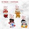 4E's Novelty Foam Christmas Character Ornament Crafts for Kids, 12 Pack DIY Holiday Santa, Snowman, Gingerbread Man & Penguin Ornaments, Self-Adhesive Foam Craft Kit for Toddlers and Children